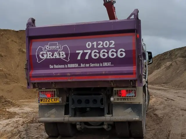 Quick Grab lorry rear view, Castle Lane grab hire fleet